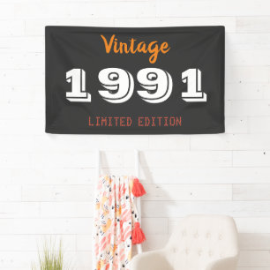 Bannière de cadeau édition limitée vintage 1991 –
