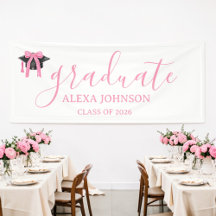 Bannière de chapeau de remise de diplôme à ruban r