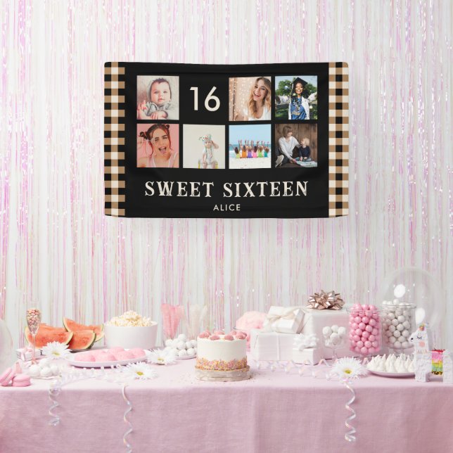 Bannière de collage photo du 16e anniversaire de l (Fête)