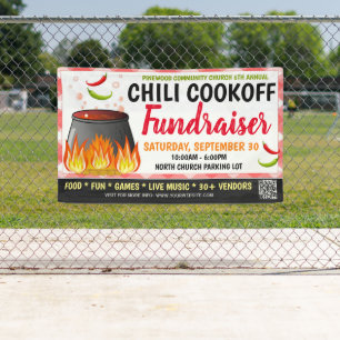 Bannière de collecte de fonds Chili Cookoff avec c