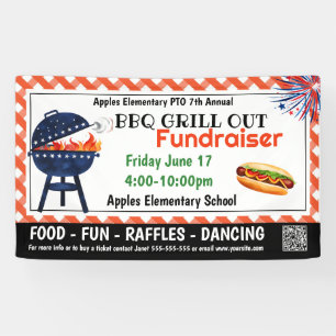 Bannière de collecte de fonds de grillade BBQ   PT