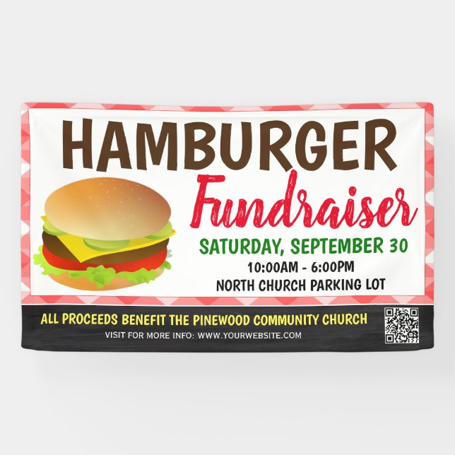 Bannière de collecte de fonds Hamburger avec code  (Horizontal)