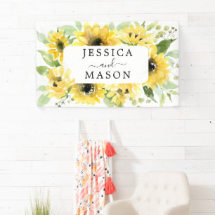 Bannière de décorations Mariages de tournesol