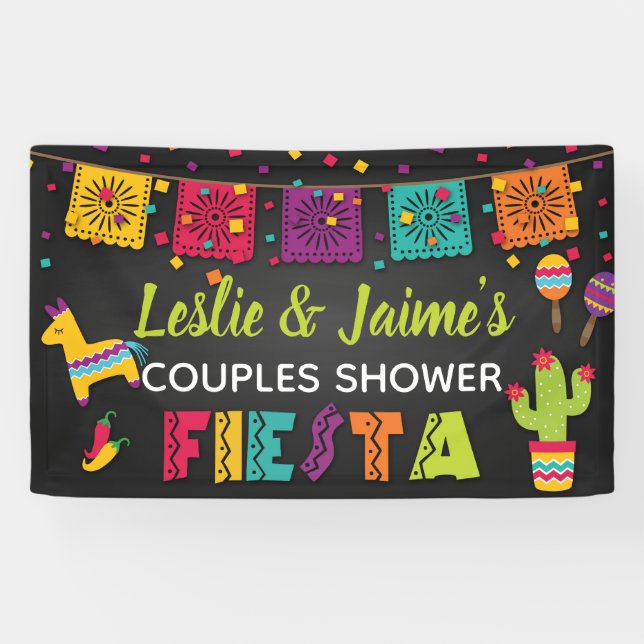 Bannière de douche Fiesta Couples (Horizontal)