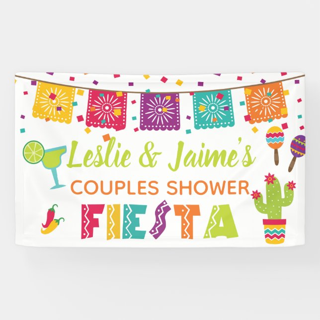 Bannière de douche Fiesta Couples - Arrière - plan (Horizontal)
