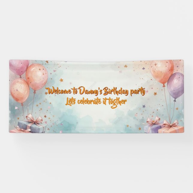 Bannière de fête d'anniversaire (Horizontal)