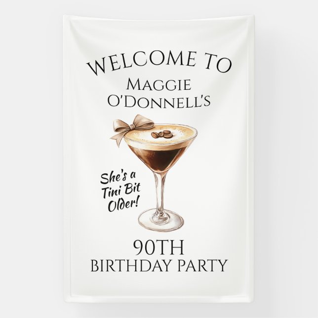 Bannière de fête d'anniversaire 90e Espresso Marti (Verticale)