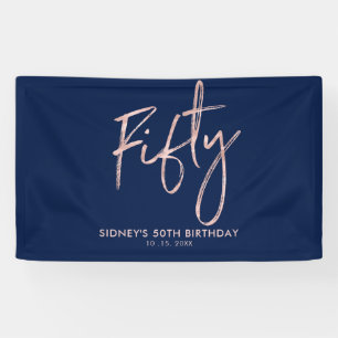 Bannière de fête d'anniversaire cinquante ans or r