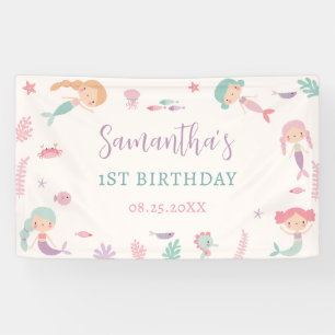 Bannière de fête d'anniversaire de 1 an de sirène 