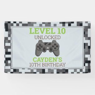Bannière de fête d'anniversaire de jeu vidéo Game