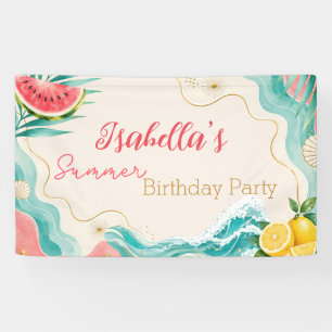 Bannière de fête d'anniversaire d'été personnalisé