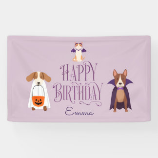 Bannière de fête d'anniversaire Halloween adorable