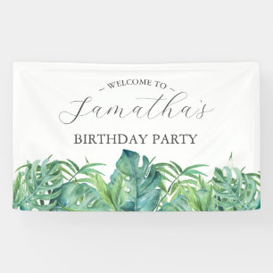 Bannière de fête d'anniversaire Tropical Luau