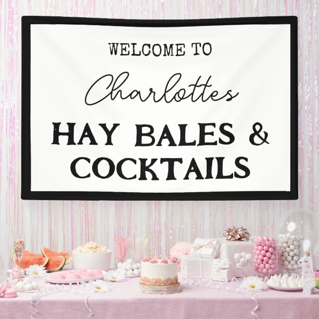 Bannière de fête de Bachelorette Balles de Foin et (Fête)