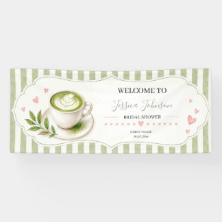 Bannière de fête de douche de mariée Matcha pour e