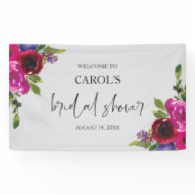 Bannière de Fête de Mariage Florale Aquarelle Gris
