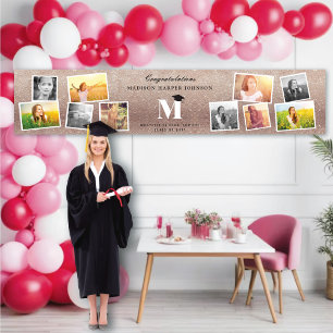 Bannière de fête de remise des diplômes avec monog