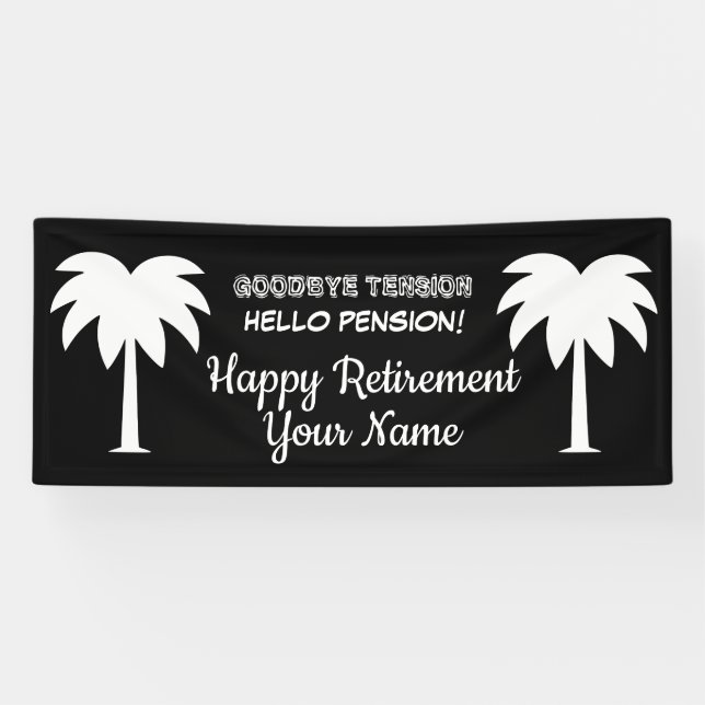Bannière de fête de retraite personnalisée avec pa (Horizontal)