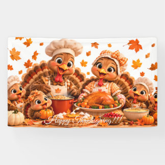 Bannière de fête de Thanksgiving pour une famille