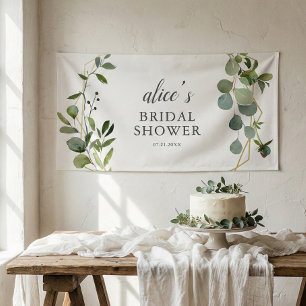 Bannière de Fête des mariées Eucalyptus vert