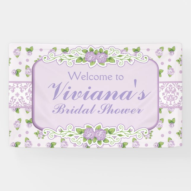 Bannière de Fête des mariées Rose Lavender (Horizontal)