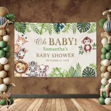Bannière de fête prénatale Oh Bébé Jungle Safari B