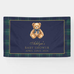Bannière de fête prénatale Ourson Polo Vintage