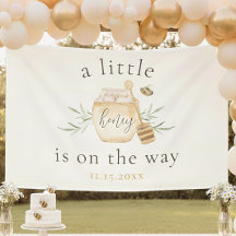 Bannière de fête prénatale pour bébé Little Honey