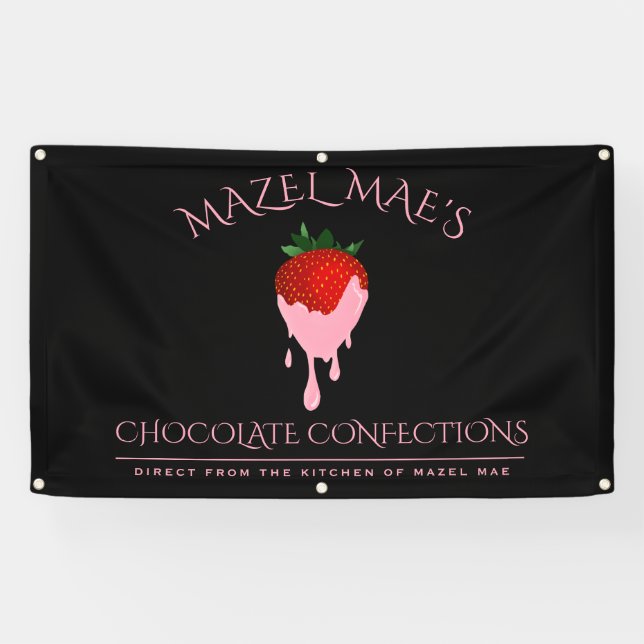 Bannière de fraises recouverte de chocolat (Horizontal)