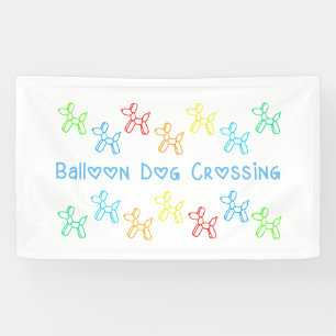 Bannière de franchissement de chiens de ballon