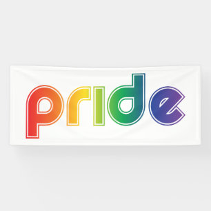 Bannière de Gay pride de texte arc-en-ciel