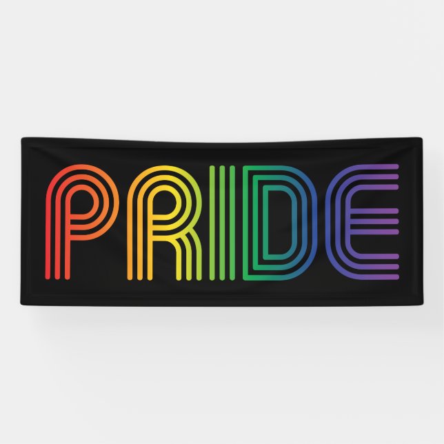 Bannière de Gay pride de texte arc-en-ciel (Horizontal)