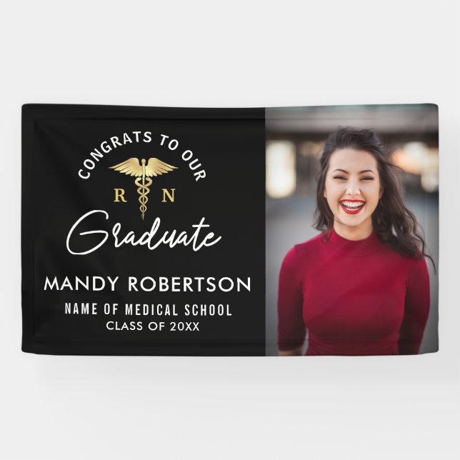 bannière de graduation en soins infirmiers simples (Horizontal)