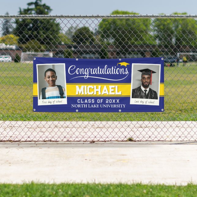 Bannière de graduation modifiable avec photos (En situation)