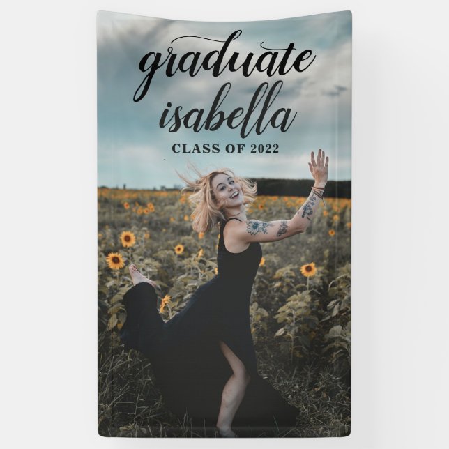 Bannière de graduation photo personnalisée (Vertical)
