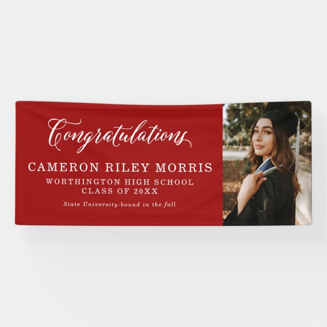 Bannière de graduation rouge (Horizontal)