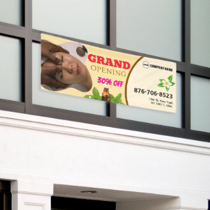 Bannière de grand ouverture du salon et spa