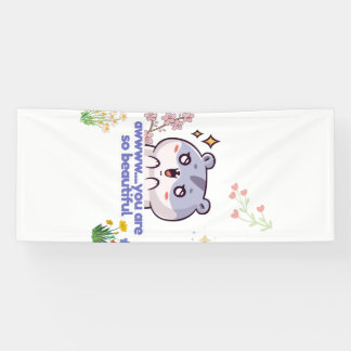 Bannière de hamster à l'esthétique mignonne