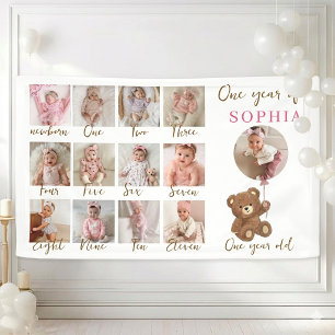 Bannière de jalons de photos pour le premier anniv