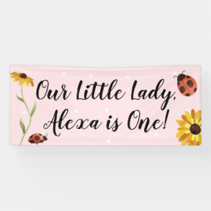 Bannière de la fête d'anniversaire de la Ladybug