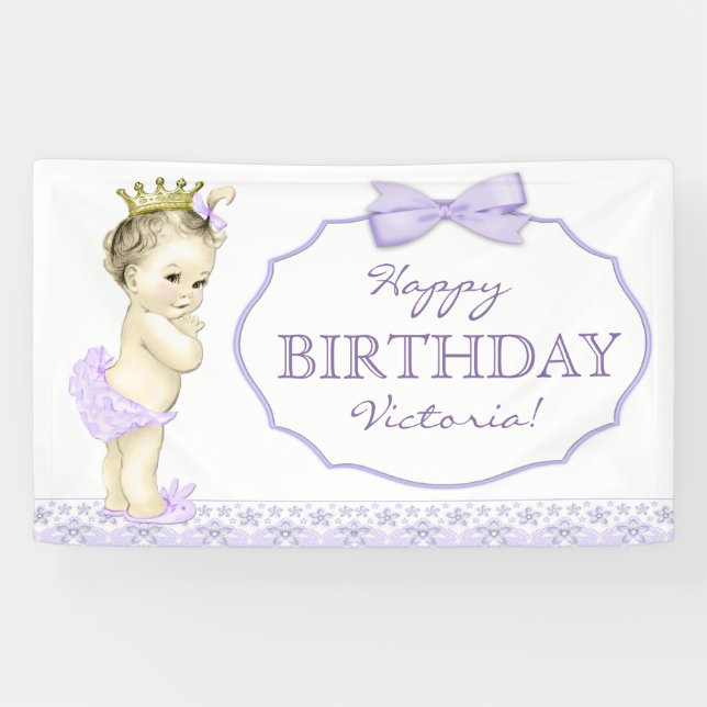Bannière de la fête d'anniversaire de la princesse (Horizontal)