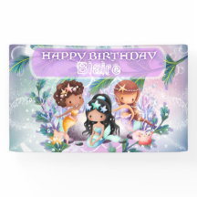 Bannière de la fête d'anniversaire de la sirène