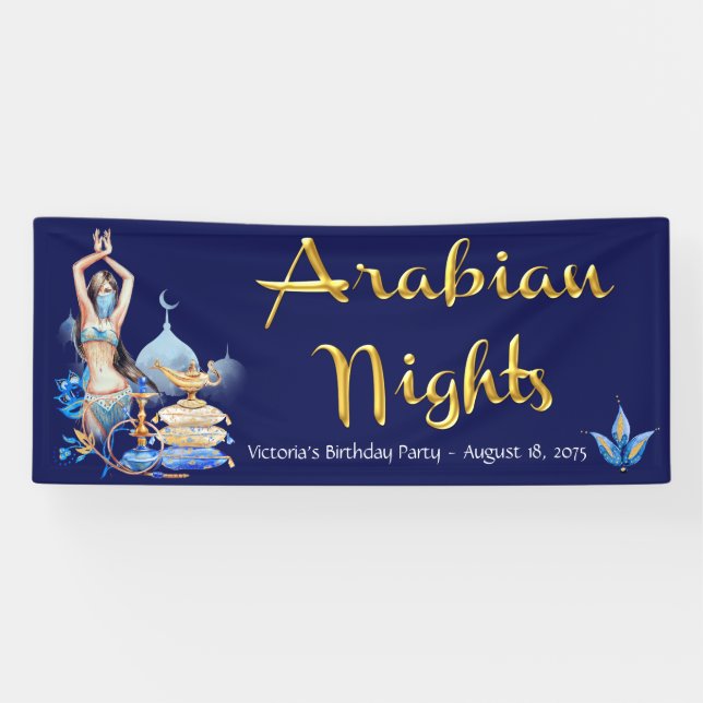 Bannière de la fête d'anniversaire des nuits arabe (Horizontal)