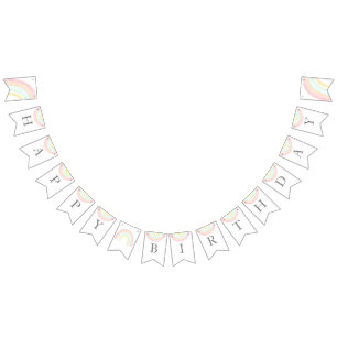 Bannière de la fête d'anniversaire Girl Pastel Rai