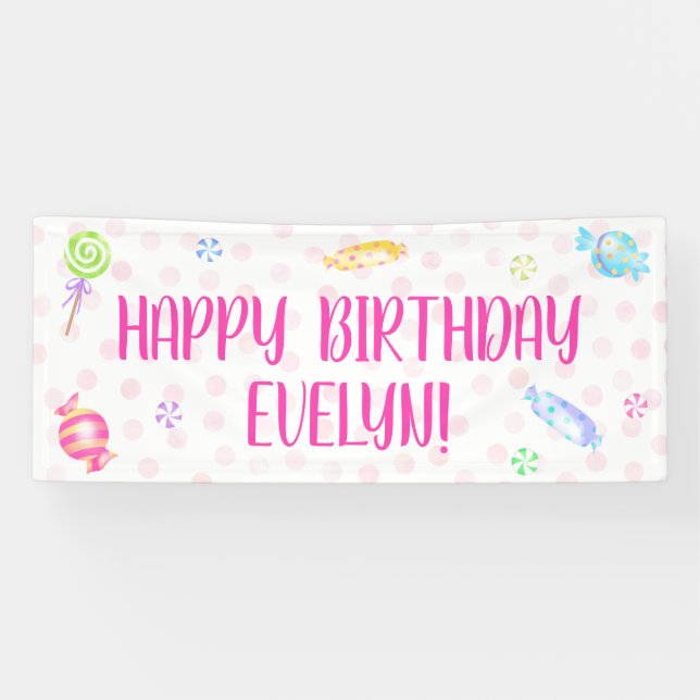 Bannière de la fête d'anniversaire Sweet Candy (Horizontal)