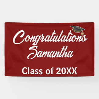 Bannière de la fête de la casquette de graduation