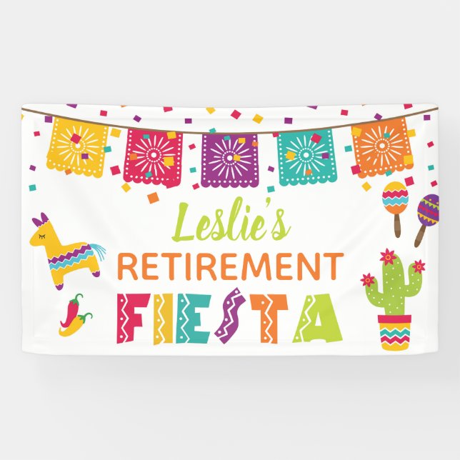 Bannière de la fête de la retraite Fiesta - Arrièr (Horizontal)