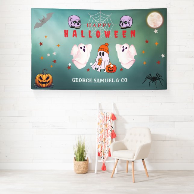 Bannière de la fête d'Halloween personnalisée pour (Insitu)