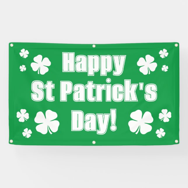 Bannière de la fête verte du Joyeux St Patrick (Horizontal)