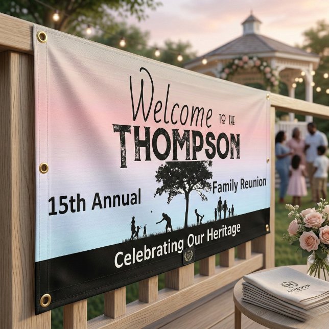 Bannière de la réunion de famille Pastel (Shades of Pastel Family Reunion Banner)